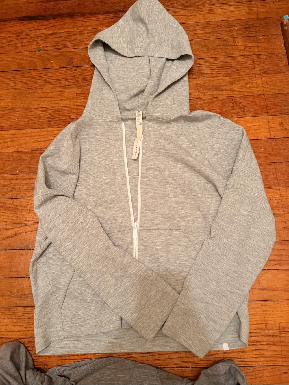lululemon athletica Light Gray Bomber-Style Hoodie Jacket